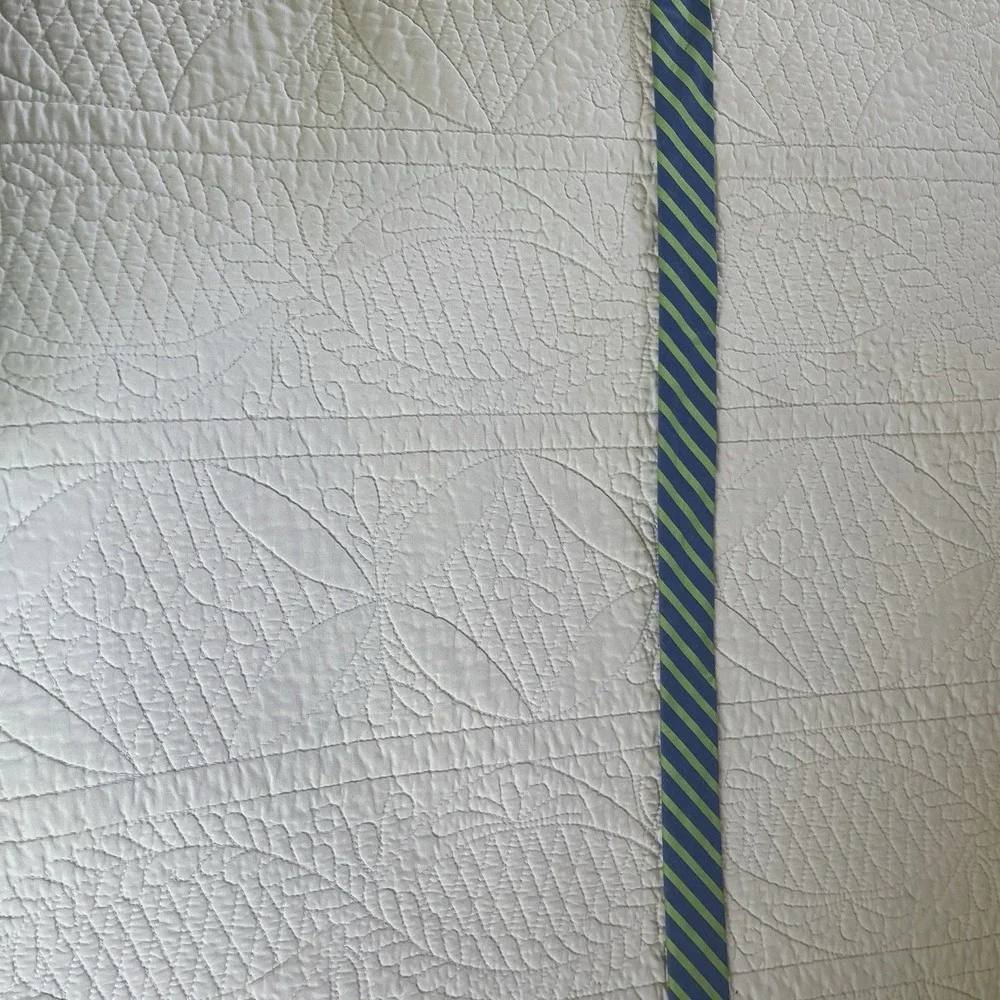 J Crew D Ring Green Blue Ribbon‎ Belt S/M 100% Cotton 42
